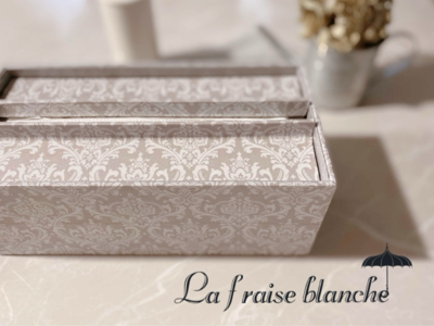 手作りラミネート生地のペーパータオルケース 埼玉カルトナージュ教室 La Fraise Blanche ラ フレーズ ブロンシュ