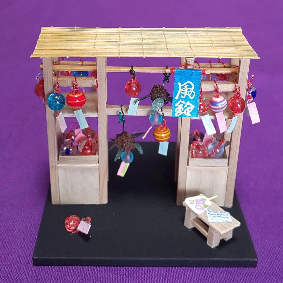 ミニチュア 風鈴やぐら 神田小物細工（風鈴売り） : 江戸小物・和雑貨