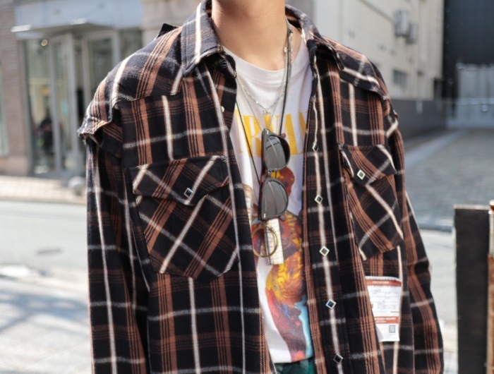 Maison MIHARA YASUHIRO - SLIDE PIECE CHECK SHIRT : BIRTH DAY Maison MIHARA YASUHIRO - SLIDE PIECE CHECK SHIRT : BIRTH DAY