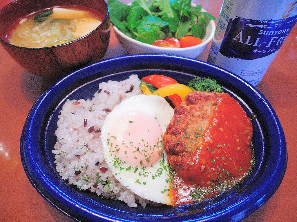 オーケーストアのお弁当(大豆ハンバーグ)@自宅_d0393923_16082843.jpg