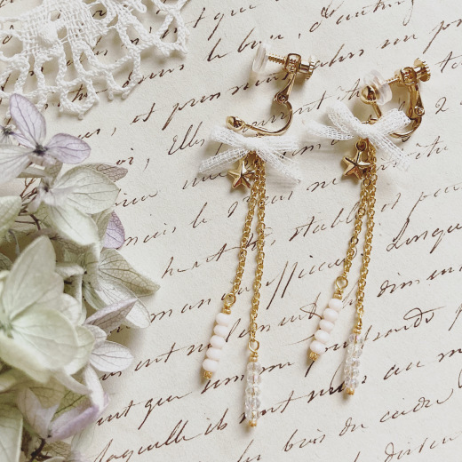 web shop* 20周年記念アクセサリー《アイシクルピアス＆イヤリング スター》_e0073946_17575069.jpeg