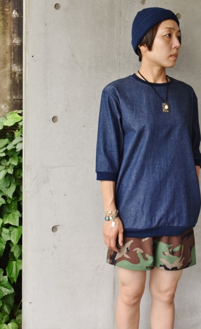 Indigo DENIM 3/4 RIB TEE 当店別注★_d0152280_20375187.jpg
