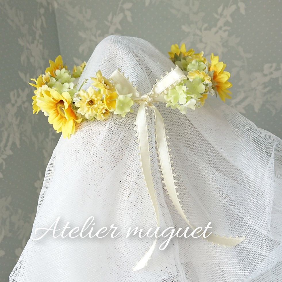 オーダー ひまわりの花冠🌼 : Atelier muguet diary