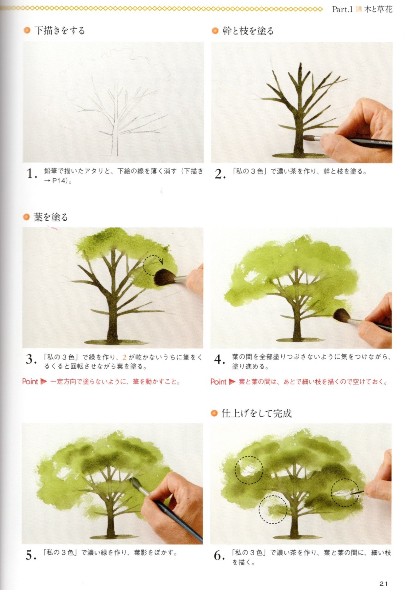 啓子おばさんの水彩レッスン13 初心に戻って木を描く 小林啓子水彩画の部屋 啓子おばさんの水彩レッスン13 初心に戻って木を描く 小林啓子水彩画の部屋