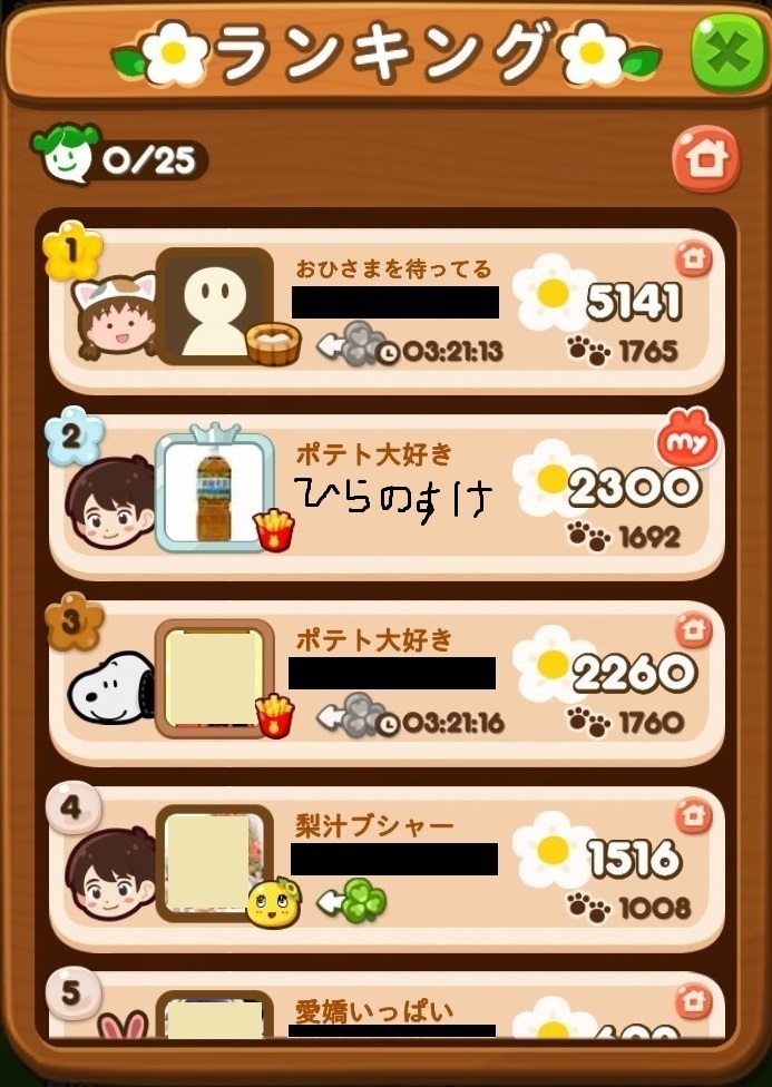 Lineゲーム ポコポコの無課金で花を2300咲かせるという偉業を達成 It S 株主優 Time