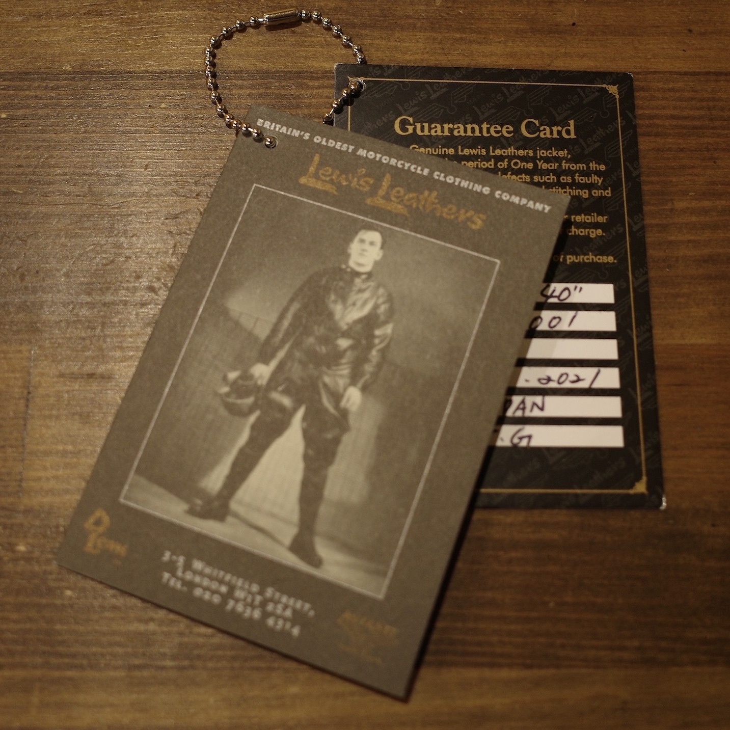 ルイスレザー ライトニング ラットランドシープ 36ギャランティーカード 注文書 ルイスレザー ライトニング ラットランドシープ 36ギャラン