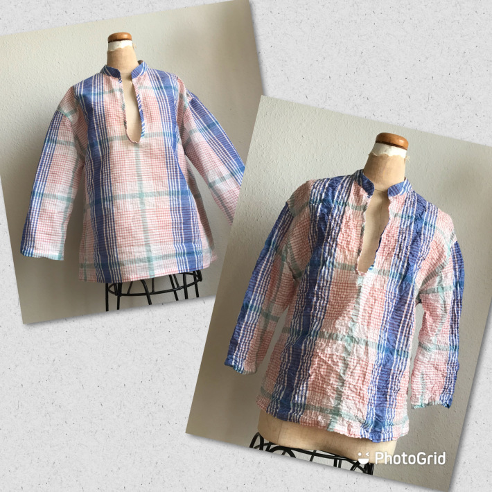 縮む綿麻」でシャツを試作してみた : 海とネオンとミシンと私