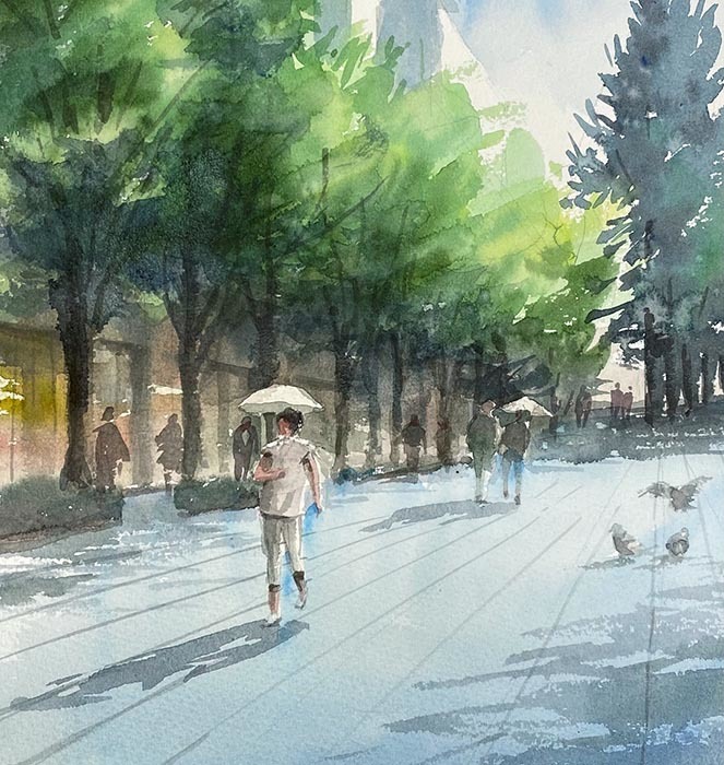 真夏日 : 赤坂孝史の水彩画 AKASAKA TAKASHI watercolor