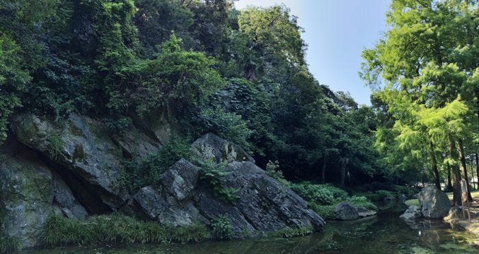 徳島城跡東側で露頭する岩に圧倒_c0081462_11153880.jpg