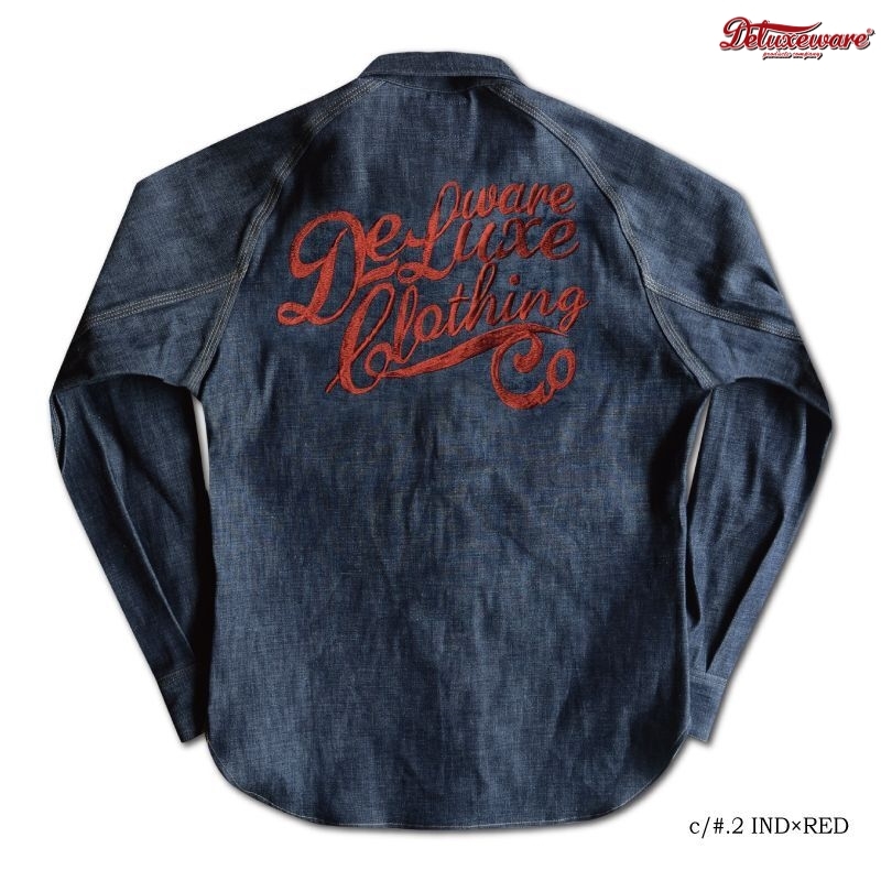 DELUXE WARE(デラックスウエア) 7647 [EMB DENIM SHIRT]:IND×RED ￥ 26,400～27,500 _c0204678_10051924.jpg