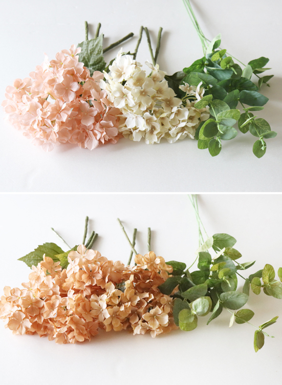 セリア造花リメイク 本物そっくりの ドライ紫陽花スワッグ Pink Pinko Life