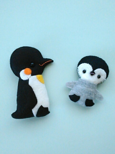 しろくまさん号に乗ったペンギンさん　羊毛フェルト しろくまさん号に乗ったペンギンさん 羊毛フェルト