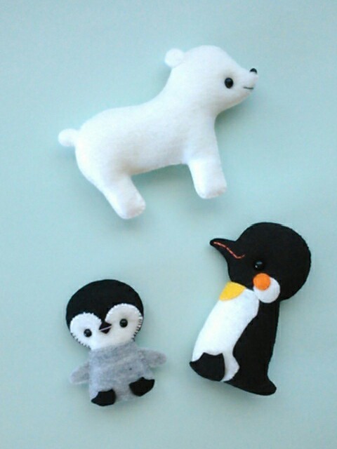 フェルトマスコット シロクマ ペンギン : チビロビンの手作り日記