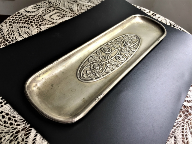 【Towle】薔薇のボウルトレー【シルバープレート】18cm Towle】薔薇のボウルトレー【シルバープレート】18cm