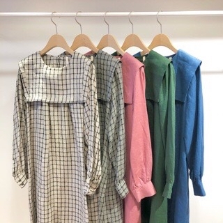 洗濯後試着のみmorning LINEN　sailor dress