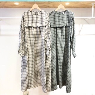 洗濯後試着のみmorning LINEN　sailor dress