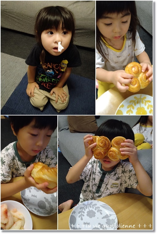 【ミッキーパン!?】三つ子ハムロールとメルヘンチックの意味は?&姫の鼻血_a0348473_06555387.jpg