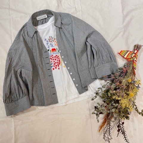 l'atelier du savon 》C/ワッシャーチェックブラウス : l l'atelier du savon 》C/ワッシャーチェックブラウス : l