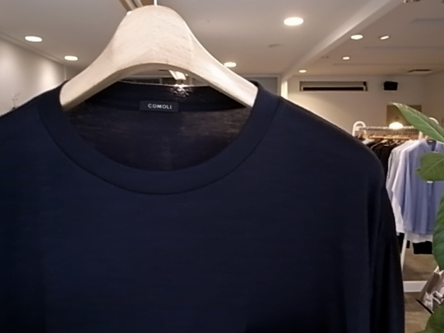 新座店 COMOLI サマーウール長袖クルー NAVY,3 Tシャツ/カットソー(七分/長袖)
