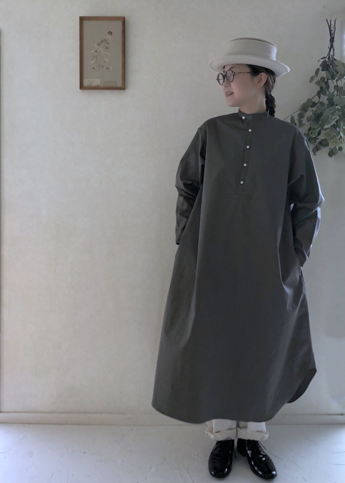 新作ワンピース糸ito グレー_a0389638_10521252.jpeg