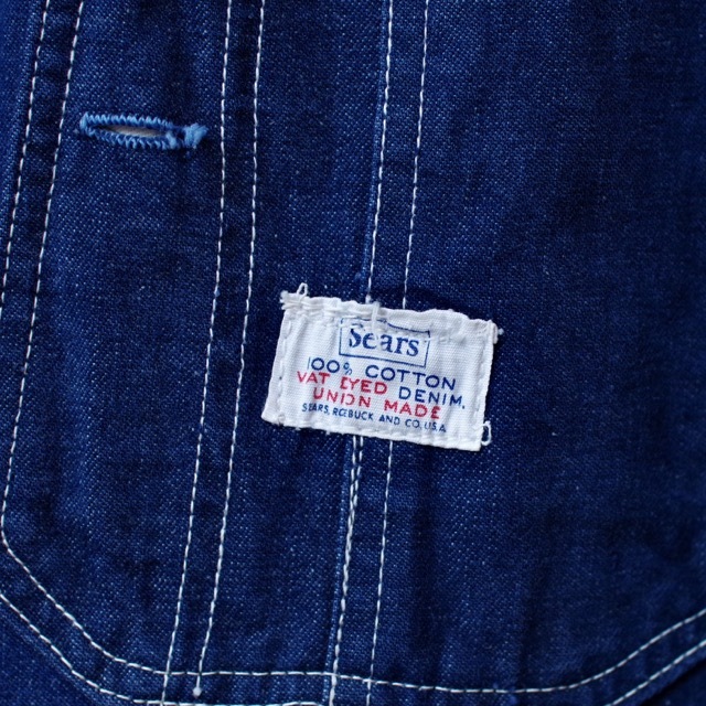 1960s SEARS Vat Dyed Denim Chor Jacket / ヴィンテージ 1960s SEARS Vat Dyed Denim Chor Jacket / ヴィンテージ
