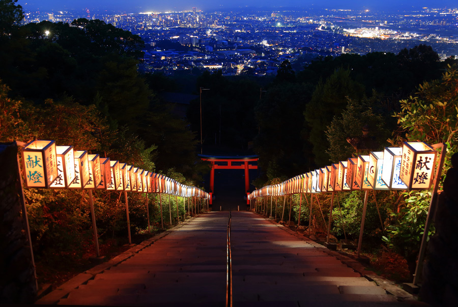 高良大社からの夜景 福岡県久留米市 九州ロマンチック街道 高良大社からの夜景 福岡県久留米市 九州ロマンチック街道