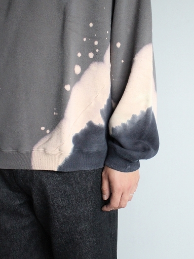 NOMA t.d. Hand Dye Twist Sweat / Gray - Black : 『Bumpkins NOMA t.d. Hand Dye Twist Sweat / Gray - Black : 『Bumpkins