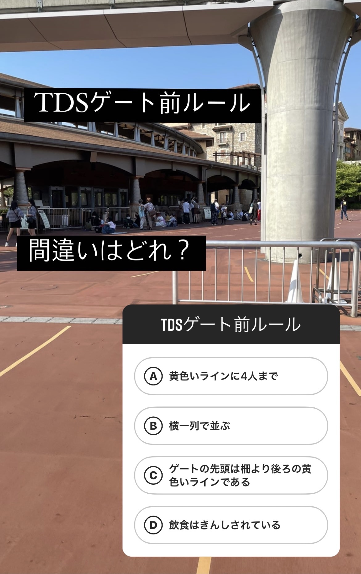 ディズニークイズ回答 東京ディズニーシーゲート前ルールクイズ 東京ディズニーリポート