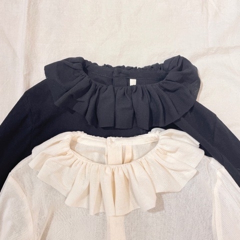 fig london cotton tulle frill BL ブラック