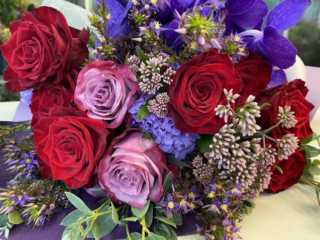 赤と紫の花束 ウエディング 装花専門店 Misena ブログ 赤と紫の花束 ウエディング 装花専門店 Misena ブログ