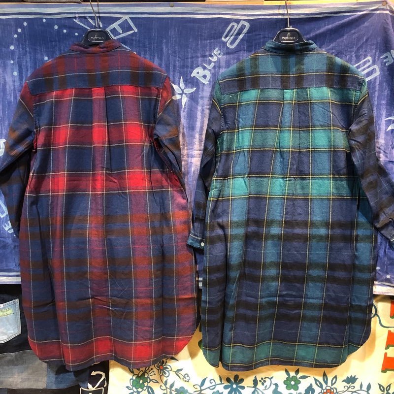BLUE BLUE ネルシャツ　カバーオール　インディゴ染　チェック柄　古着 ☆ブルーブルーより一押しのネルシャツ & 本日の入荷 9.24(金