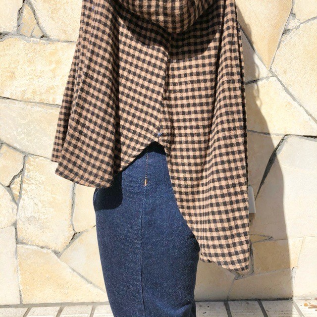 l'atelier du savon )) 手仕事刺繍ギンガムブラウス : l'atelier