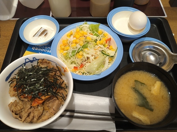 9 25 松屋 キムたま牛めしミニ 彩り生野菜サラダ 無駄遣いな日々