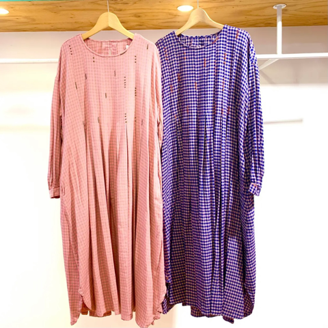 【 l\'atelier du savon 】手仕事刺繍ギンガムワンピース_a0389054_15154617.png