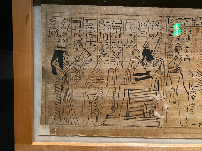 静岡県立美術館 古代エジプト展 その１１ パピルスに書かれたヒエログリフ ブリキの箱