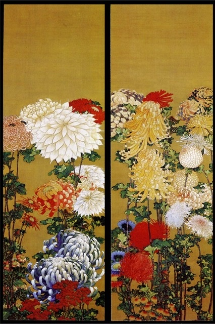 北斎・応為（おゑい）合作の菊の絵 : 木耶ラ