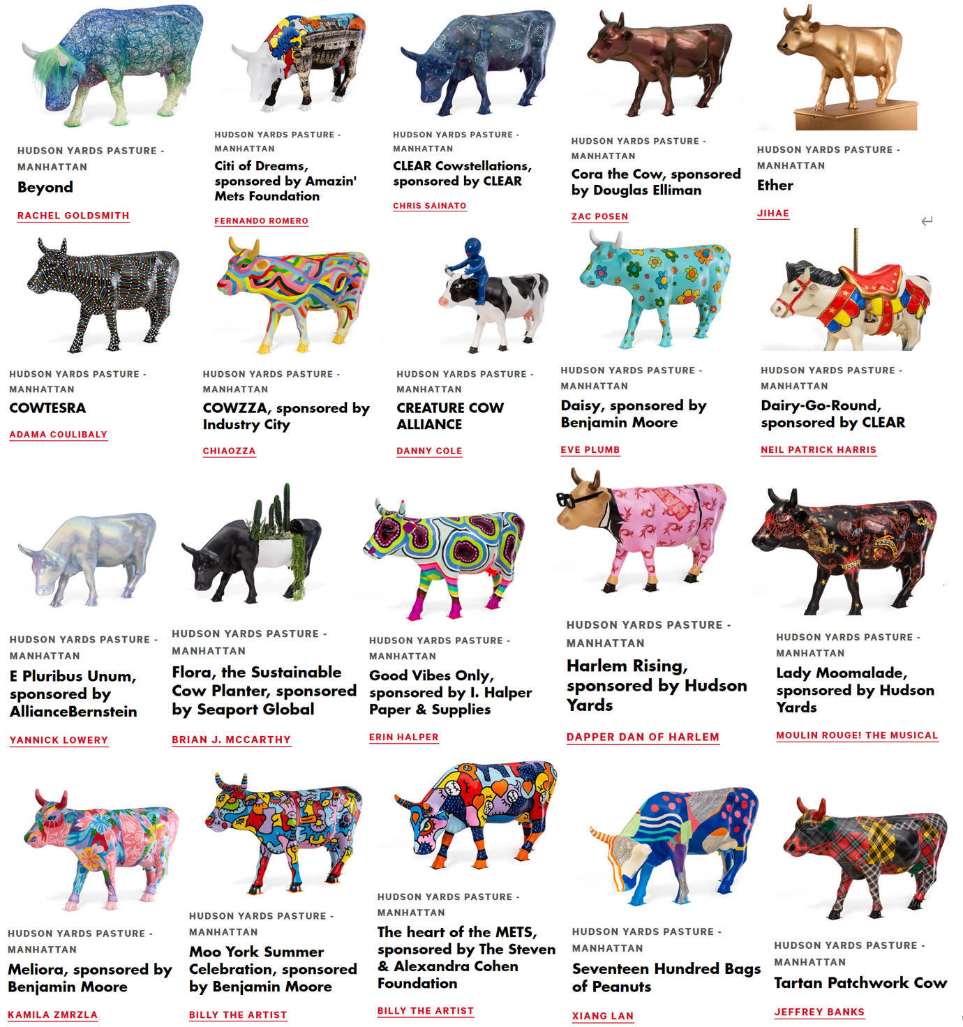 アメリカならではの「牛のアートで寄付集め」、Cow Parade 2021