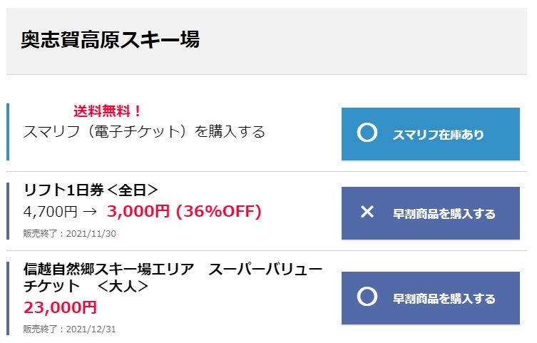 かぐらスキー場 1日券 2枚 リフト券 21-22