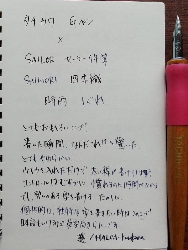 新たなつけペンに挑戦 日本字ペン Gペン 見知らぬ世界に想いを馳せ