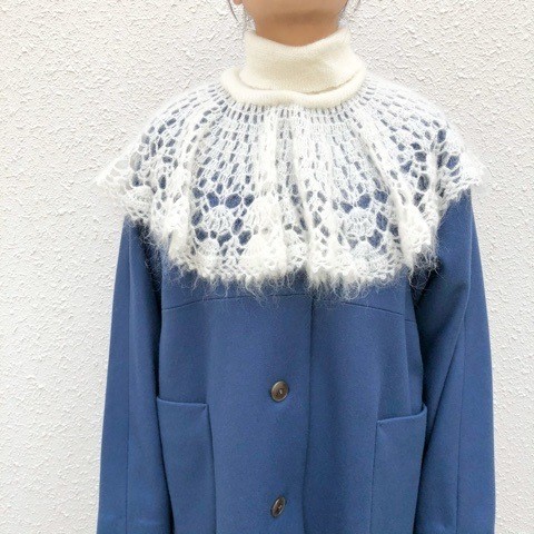 bulle de savon )) kid mohair 花びらタートルプルオーバー : l