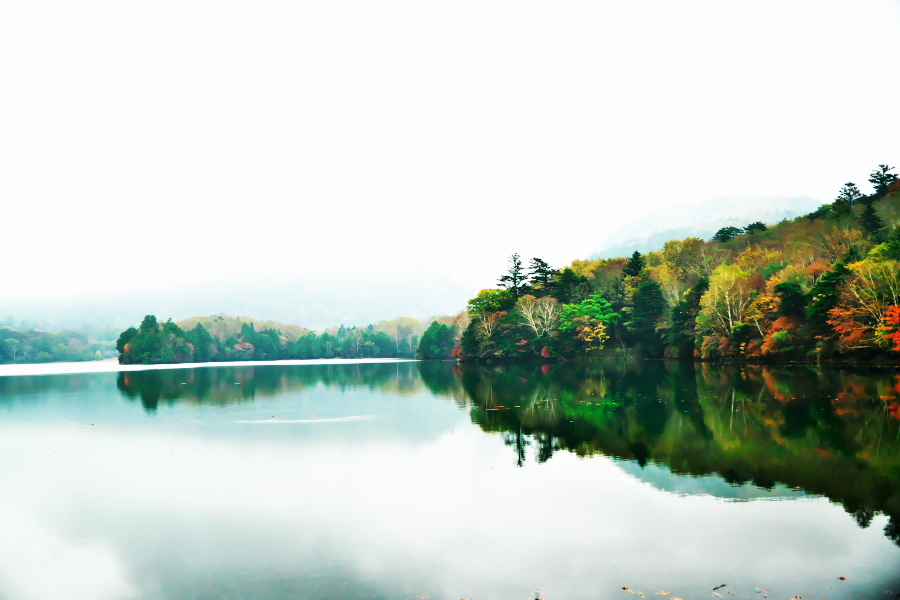 奥日光　湯ノ湖の湯滝側の紅葉1_a0263109_17004621.jpg