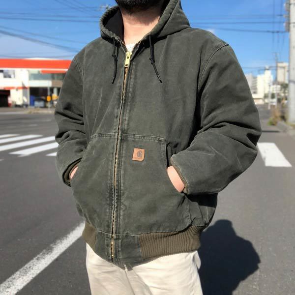 カーハート　アクティブジャケット　アメリカ製　フェード　色落ち　Carhartt