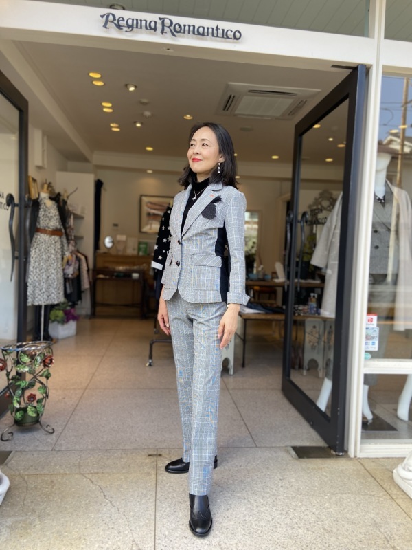 REGINA ROMANTICO グレンチェックストレッチスーツ REGINA ROMANTICO グレンチェックストレッチスーツ