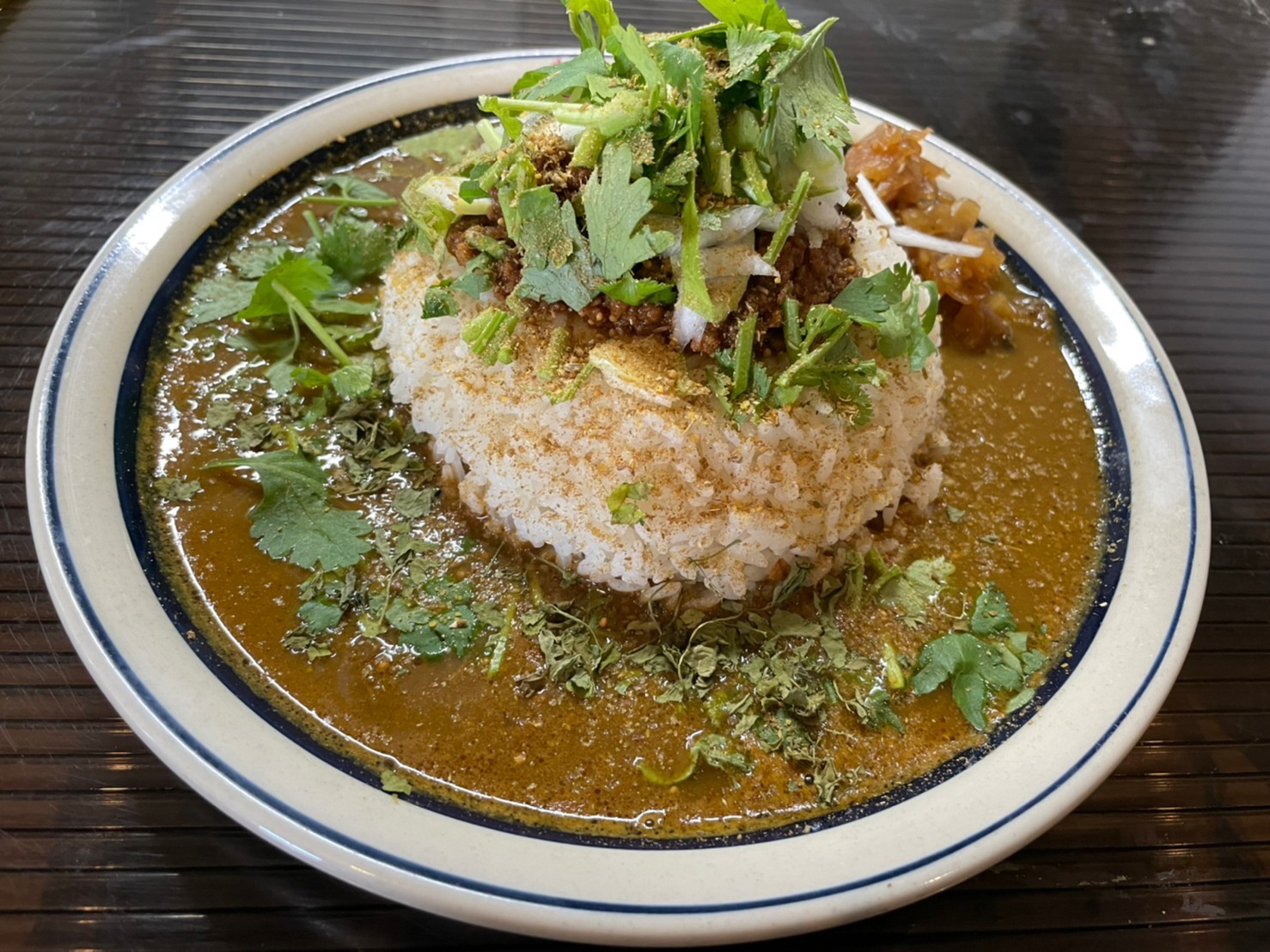 カレー食堂 Bonheur  山椒香るラムと豚の粗挽きあいがけキーマカレー_e0115904_08381789.jpg