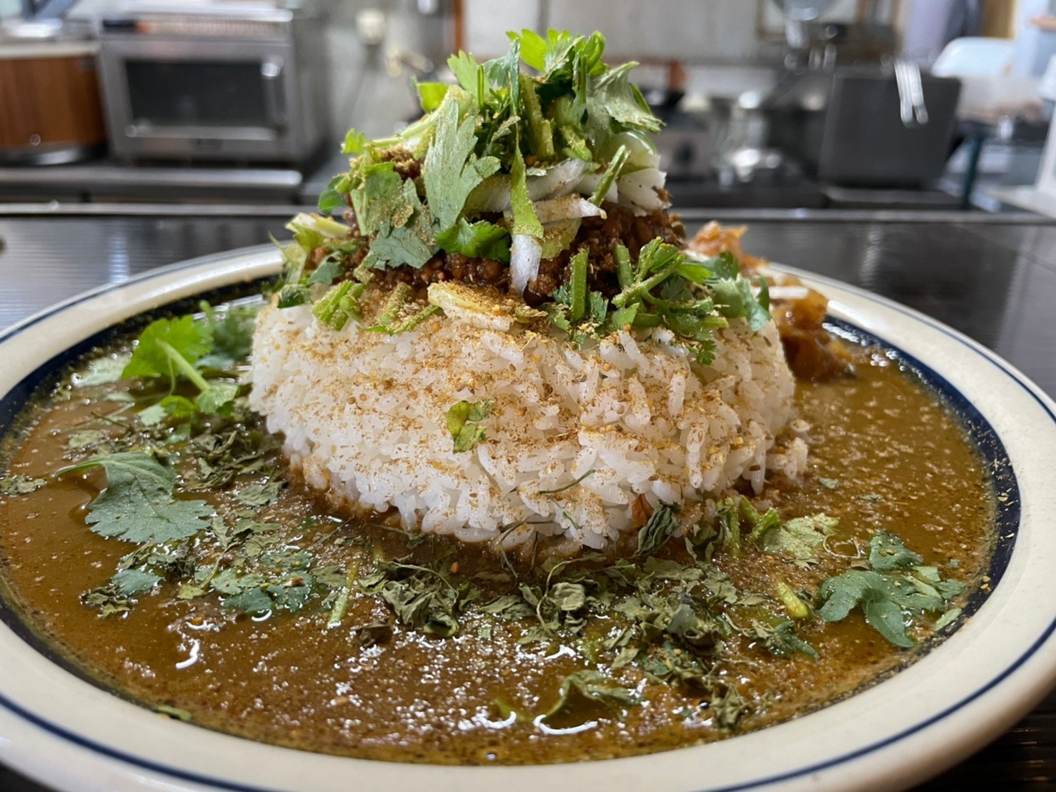 カレー食堂 Bonheur  山椒香るラムと豚の粗挽きあいがけキーマカレー_e0115904_08382478.jpg