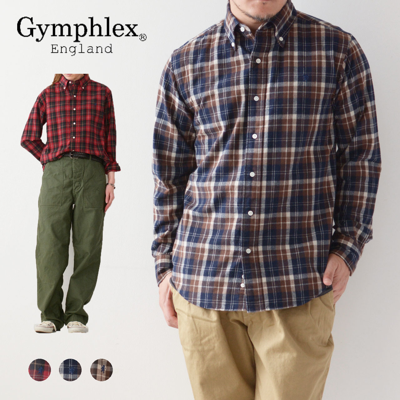 Gymphlex [ジムフレックス] M\'s 60/2ビエラ起毛チェック SHIRTS [J-0643 VHC] _f0051306_22355484.jpg