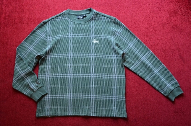 \"STUSSY\"<<DISCHARGED PLAID WAFFLE CREW>>new in!!!!_c0167336_20553846.jpg