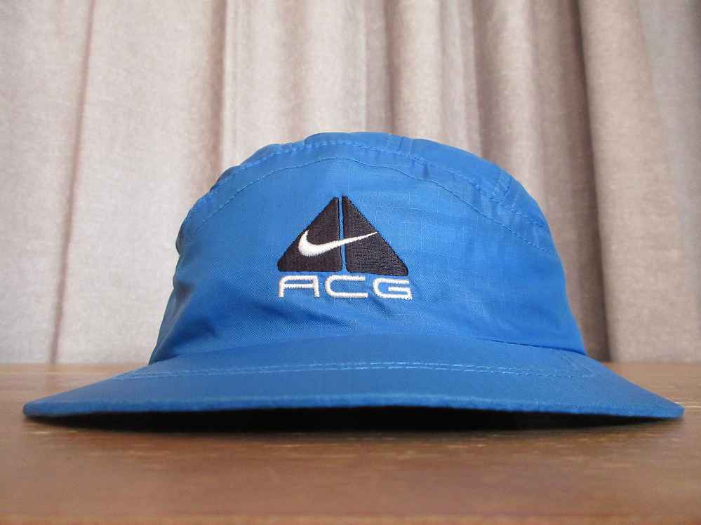 90s NIKE ACG Logo Nylon Camp Cap 黒灰 ナイキ エーシージー 旧
