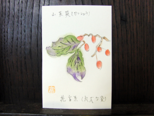 俳画　～ 山茱萸 ～_e0222340_18212251.jpg