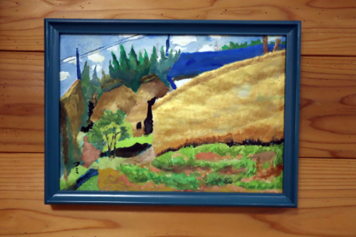 水彩画 ~ 稲木のある風景 ~_e0222340_18321283.jpg